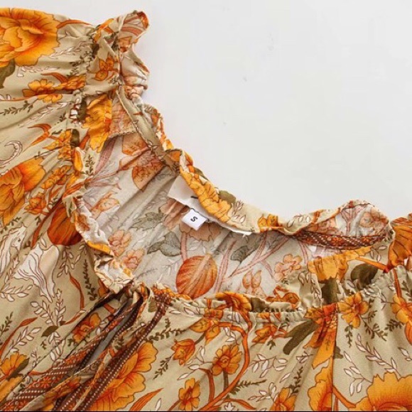 Seashell Gypsy boho floral tassel dress - Picture 4 of 16